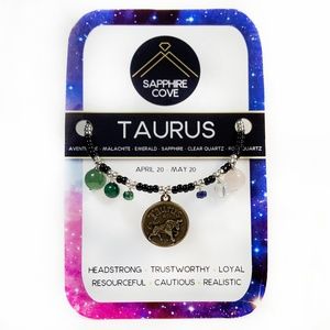 TAURUS ♉ Gemstone Charm Bracelet Zodiac Birthstone